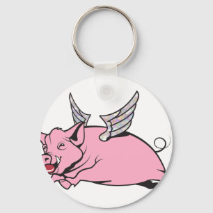 wanneer varkens vliegen sleutelhanger