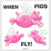 Wanneer varkens vliegen sticker (Vel)