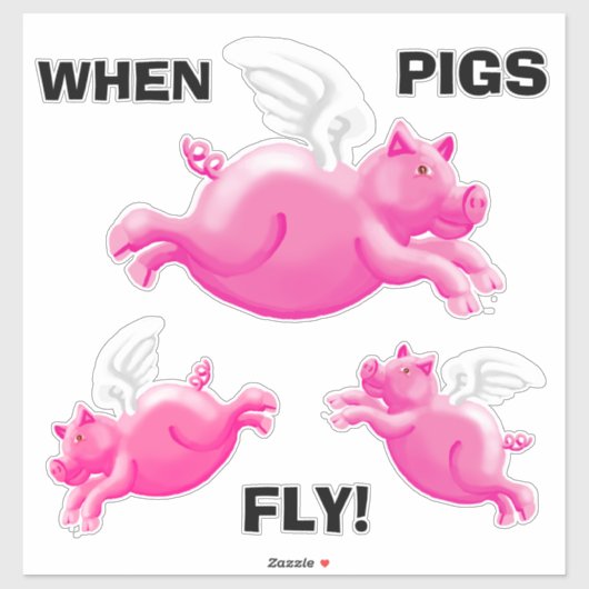 Wanneer varkens vliegen sticker (Vel)