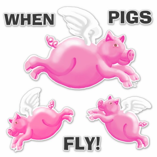 Wanneer varkens vliegen sticker (Voorkant)