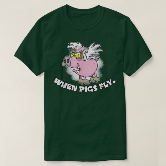 Wanneer varkens vliegen t-shirt (Design voorkant)
