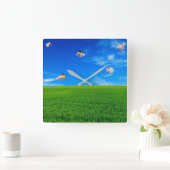 Wanneer Varkens vliegen vierkant klok (Huis)