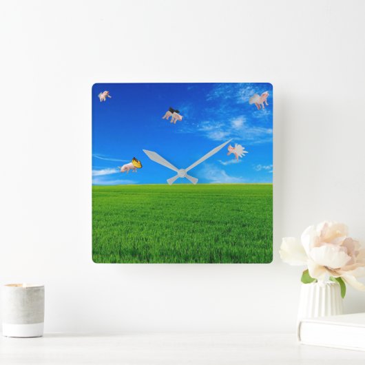 Wanneer Varkens vliegen vierkant klok (Huis)