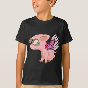 Wanneer varkens vliegen, vliegende varken t-shirt