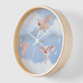 Wanneer Varkens Vliegen wandklok (Hoek)