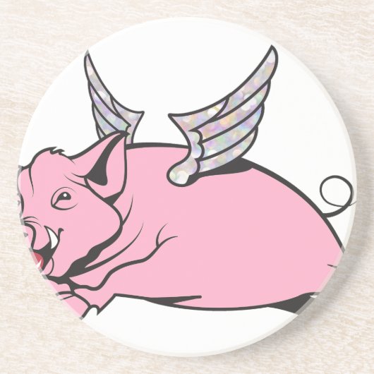 wanneer varkens vliegen zandsteen onderzetter (Voorkant)