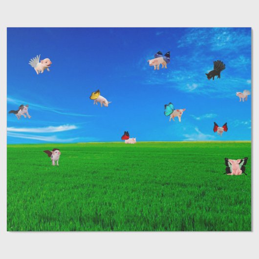 Wanneer Varkens vullingspapier voeren Cadeaupapier (Vlak)