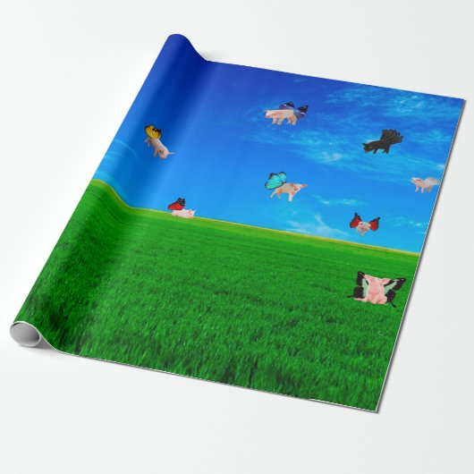 Wanneer Varkens vullingspapier voeren Cadeaupapier (Uitgerold)