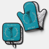 "Wanneer veiligheid voor het eerst asperge ovenwan Ovenwant & Pannenlap Set (Voorkant / Achterkant)