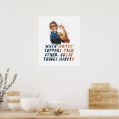 Wanneer vrouwen steun geven - feministische uitspr poster (Keuken)