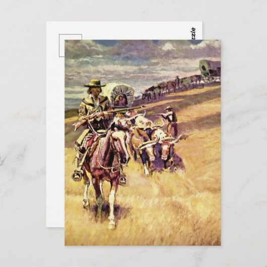 "Wanneer Wagon treins where Dim" van Charles M Rus Briefkaart (Voorkant / Achterkant)