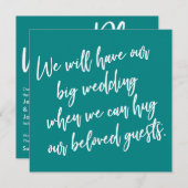 Wanneer we Blauwgroen uitgestelde bruiloft Kaart k (Voorkant / Achterkant)