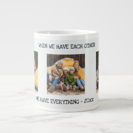 Wanneer we elkaar hebben 3 foto collage grote koffiekop