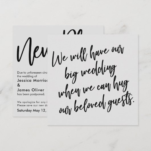 Wanneer we kunnen knuffelen grijs uitgestelde brui kaart (Voorkant / Achterkant)