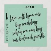 Wanneer we kunnen knuffelen groene uitgestelde bru kaart (Voorkant / Achterkant)