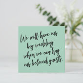 Wanneer we kunnen knuffelen groene uitgestelde bru kaart (Staand voorkant)