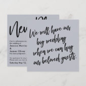 Wanneer we kunnen knuffelen stoffige blauw uitgest kaart (Voorkant / Achterkant)