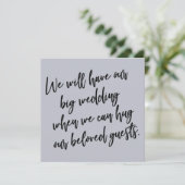 Wanneer we kunnen knuffelen stoffige blauw uitgest kaart (Staand voorkant)