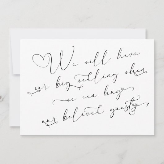 Wanneer we kunnen knuffelen uitgestelde bruiloft w kaart (Voorkant)