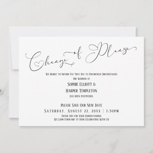 Wanneer we kunnen knuffelen uitgestelde bruiloft w kaart (Achterkant)