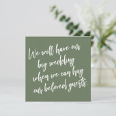 Wanneer we olijfgroene uitgestelde bruiloft Kaart  (Staand voorkant)