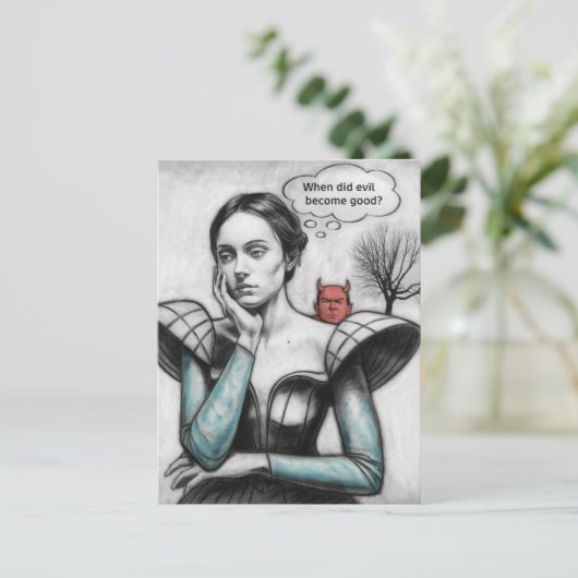 Wanneer werd het kwaad een goede vrouw die aan de  briefkaart (Staand voorkant)