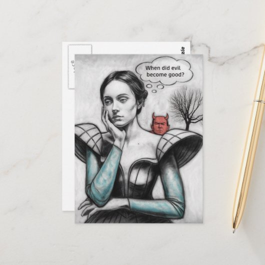 Wanneer werd het kwaad een goede vrouw die aan de  briefkaart (Voorkant / Achterkant in situ)