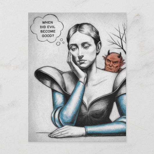 Wanneer werd het kwaad een goede vrouw die aan de  briefkaart (Voorkant)