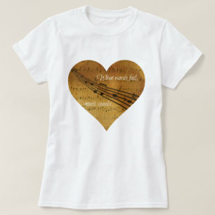 Wanneer woorden niet goed werken, geeft muziek het t-shirt