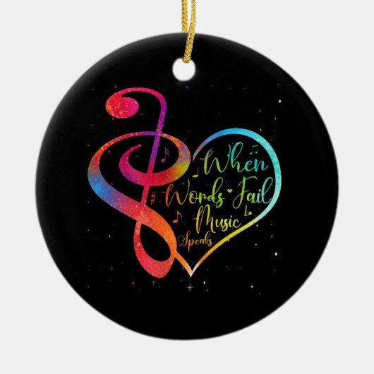 Wanneer woorden ontbreken spreekt Muziek Orchestra Keramisch Ornament (Voorkant)