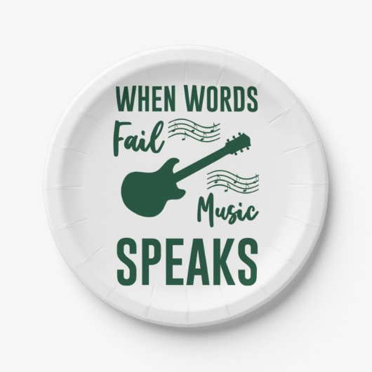 Wanneer woorden ontbreken, spreekt u over muziek papieren bordje (Voorkant)
