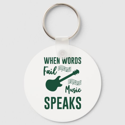 Wanneer woorden ontbreken, spreekt u over muziek sleutelhanger (Voorkant)