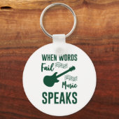 Wanneer woorden ontbreken, spreekt u over muziek sleutelhanger (Voorkant)