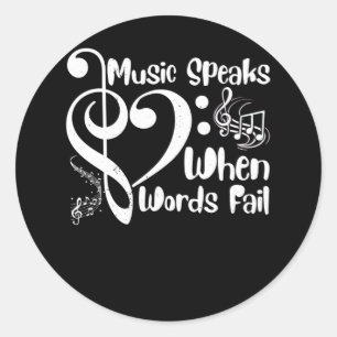 Wanneer Word mislukt, spreekt Word Musical Notes S Ronde Sticker