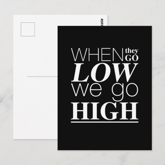 Wanneer ze laag gaan, gaan we naar een hoge positi briefkaart (Voorkant / Achterkant)