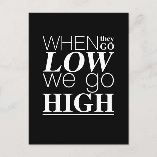 Wanneer ze laag gaan, gaan we naar een hoge positi briefkaart (Voorkant)