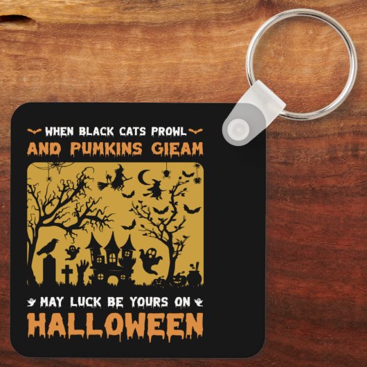 Wanneer zwarte katten roamen sleutelhanger (Achterkant)