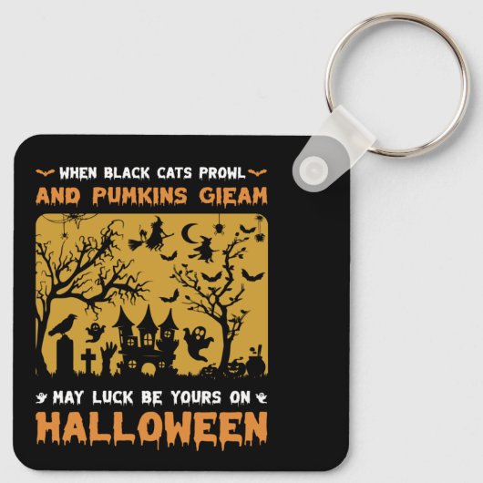 Wanneer zwarte katten roamen sleutelhanger (Achterkant)