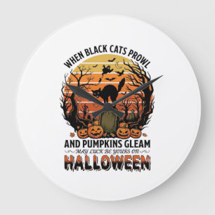 Wanneer zwarte katten rondsluipen Halloween Kat Gr Grote Klok