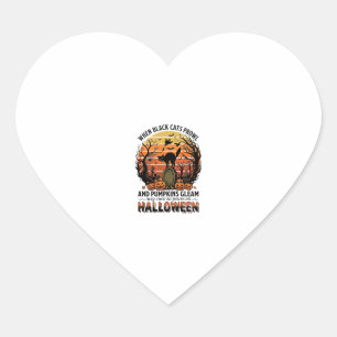 Wanneer zwarte katten rondsluipen Halloween Kat Gr Hart Sticker