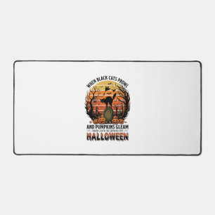 Wanneer zwarte katten rondsluipen op Halloween Kat Bureaumat