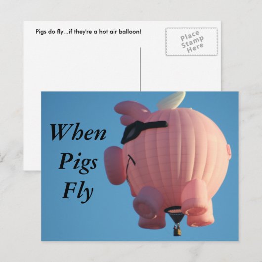 WanneerPigsFly Briefkaart (Voorkant / Achterkant)