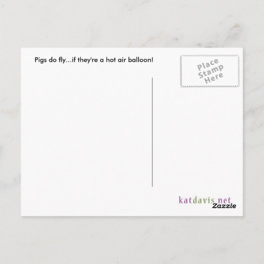 WanneerPigsFly Briefkaart (Achterkant)
