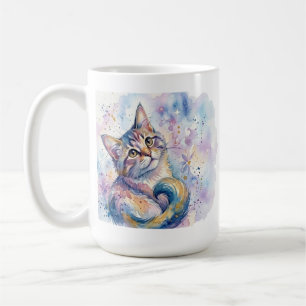 Wanordelijke waterverf kat kunst koffiemok - Droom