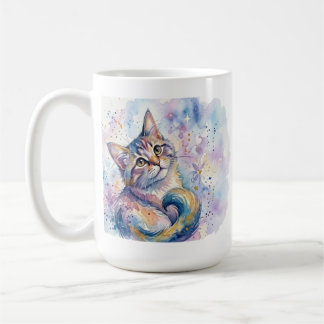 Wanordelijke waterverf kat kunst koffiemok - Droom