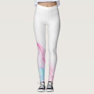 Wanordelijke Waterverf Wilde Bloem Patroon Dames L Leggings
