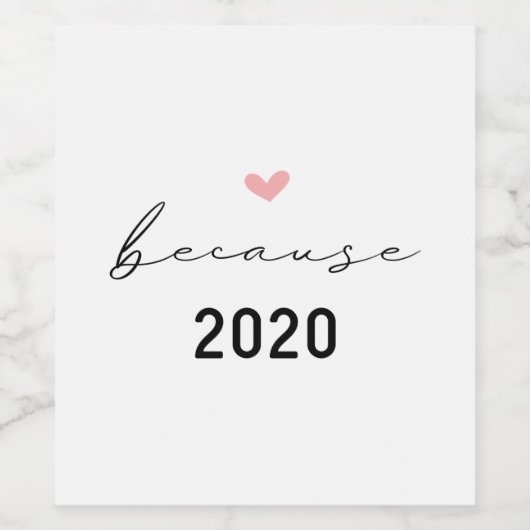 Want 2020 grappig wijn etiket (Enkel label)
