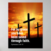 Want door genade ben je gered door het geloof poster (Voorkant)
