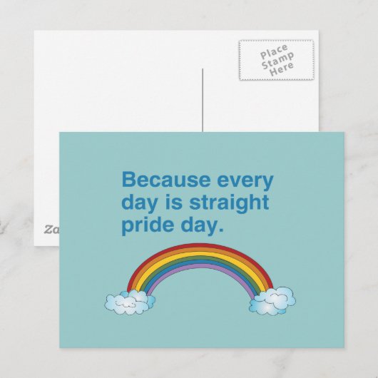 Want elke dag is Straight Pride dag Briefkaart (Voorkant / Achterkant)
