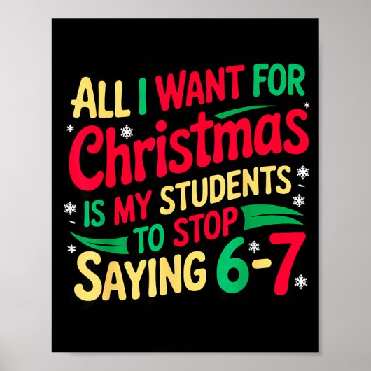 Want For Christmas Is My Students To Stop Saying 6 Poster (Voorkant)